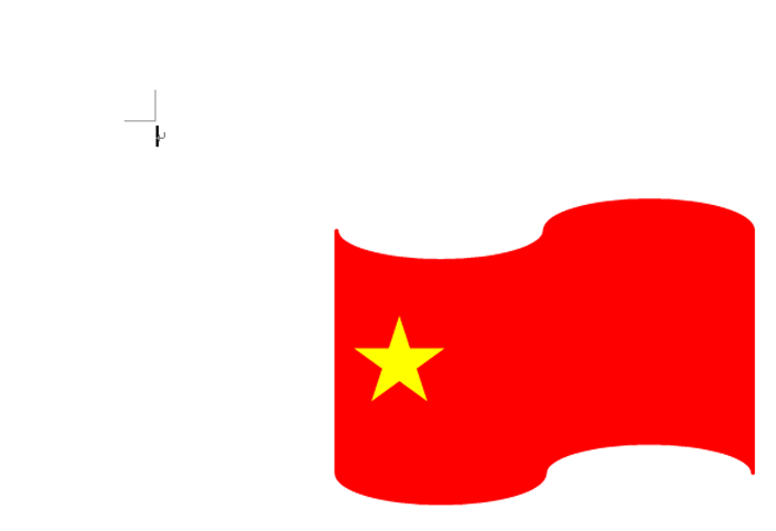 word怎么绘制飘扬的五星红旗图形?