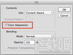Photoshop CC 2014:带有颜色适应的内容识别填充