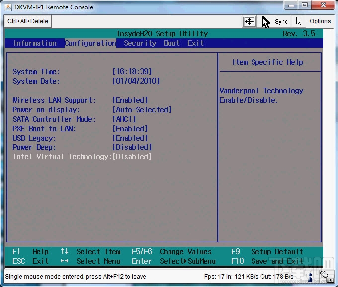Intel Virtual Technology BIOS