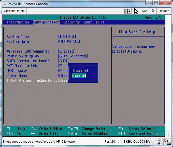 Intel Virtual Technology BIOS