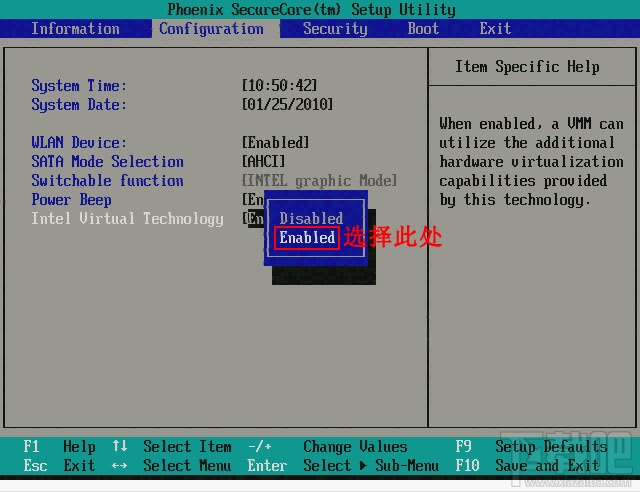 Intel Virtual Technology BIOS